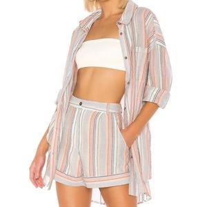 NWT MinkPink Stripe Mahi Cuff Shorts